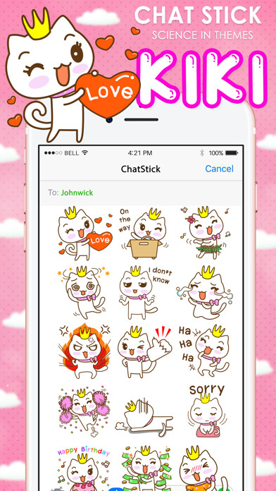 Emulate iPhone app KIKI Emoji Stickers for iMessage using MyAndroid Emulate iPhone app KIKI Emoji Stickers for iMessage using MyAndroid