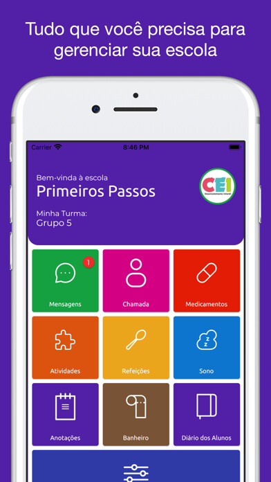 Emulate iPhone app Kinder Kids - Diário Escolar using MyAndroid