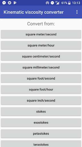 Run android online APK Kinematic viscosity converter from MyAndroid or emulate Kinematic viscosity converter using MyAndroid