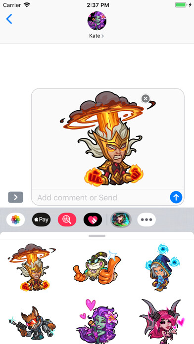 Emulate iPhone app King Crushers Stickers using MyAndroid