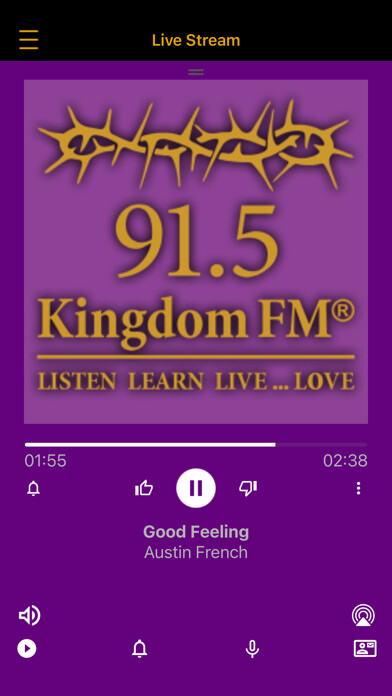 Emulate iPhone app Kingdom FM Radio using MyAndroid