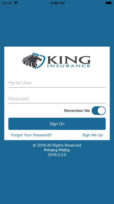 Emulate iPhone app King Insurance Mobile using MyAndroid
