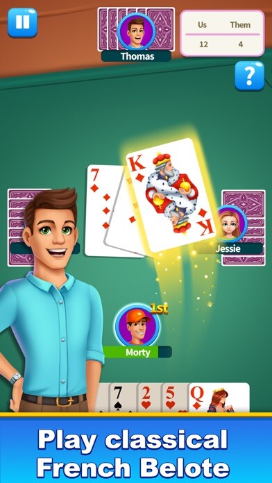 Emulate iPhone app King of Belote Card Game using MyAndroid