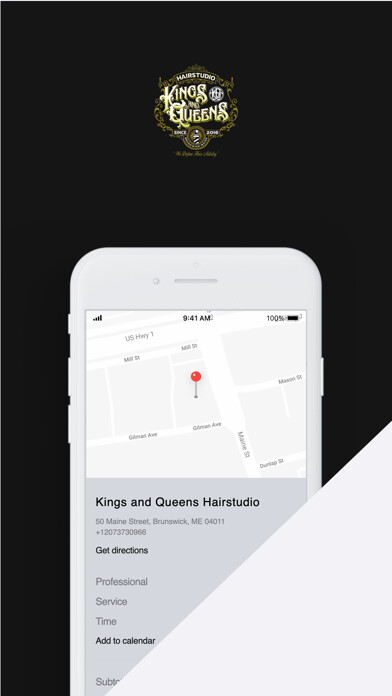 Emulate iPhone app Kings and Queens Hairstudio using MyAndroid
