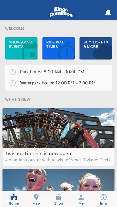 Emulate iPhone app Kings Dominion using MyAndroid
