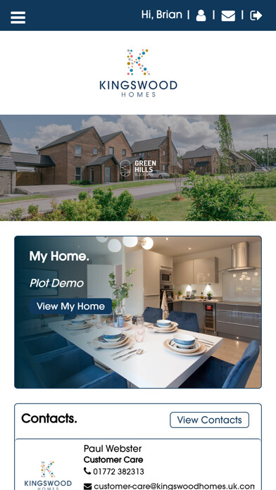 Emulate iPhone app Kingswood Homes using MyAndroid