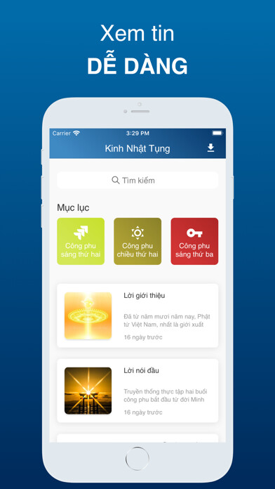 Emulate iPhone app Kinh Nhật Tụng using MyAndroid