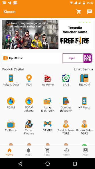 Run android online APK KIOSON INDONESIA : Topup  Bayar Tagihan Termurah from MyAndroid or emulate KIOSON INDONESIA : Topup  Bayar Tagihan Termurah using MyAndroid