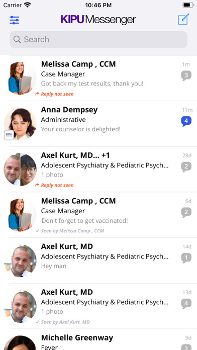 Emulate iPhone app Kipu Messenger using MyAndroid