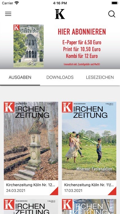 Emulate iPhone app Kirchenzeitung Köln using MyAndroid Emulate iPhone app Kirchenzeitung Köln using MyAndroid