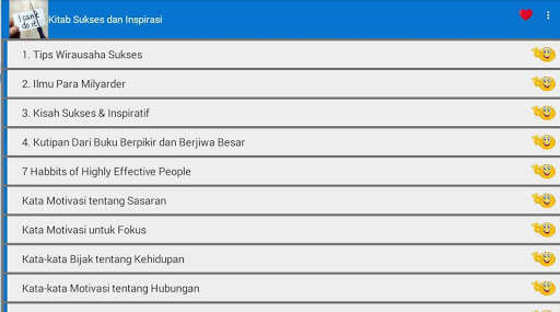 Run android online APK Kisah Sukses dan Motivasi from MyAndroid or emulate Kisah Sukses dan Motivasi using MyAndroid