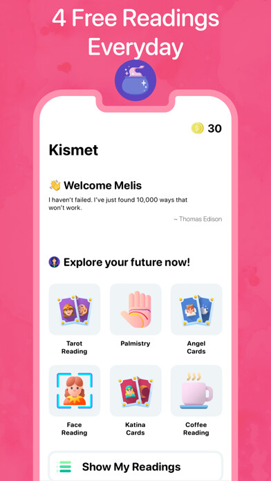 Emulate iPhone app Kismet - Tarot, Astrology using MyAndroid