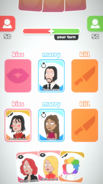 Emulate iPhone app Kiss Marry Kill Cards using MyAndroid Emulate iPhone app Kiss Marry Kill Cards using MyAndroid