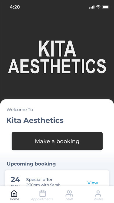 Emulate iPhone app Kita Aesthetics using MyAndroid