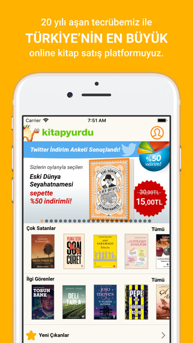 Emulate iPhone app Kitapyurdu using MyAndroid