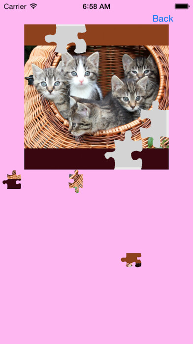 Emulate iPhone app Kitten Jigsaw Puzzles using MyAndroid