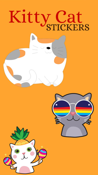Emulate iPhone app Kitty Cat Stickers Pack using MyAndroid