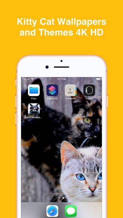 Emulate iPhone app Kitty Cat Wallpapers 4K HD using MyAndroid