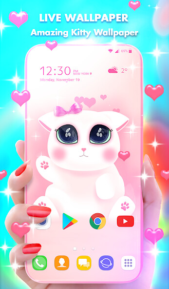 Run android online APK Kitty Love Live Wallpaper  Animated Keyboard from MyAndroid or emulate Kitty Love Live Wallpaper  Animated Keyboard using MyAndroid
