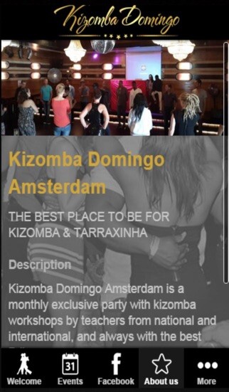 Emulate iPhone app Kizomba Domingo using MyAndroid