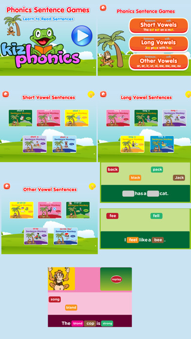 Emulate iPhone app Kiz Phonics Sentence Monkey Lite using MyAndroid