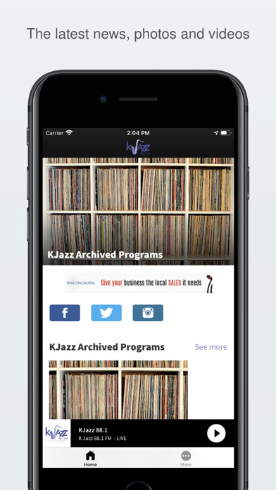 Emulate iPhone app KJazz 88.1 KKJZ using MyAndroid