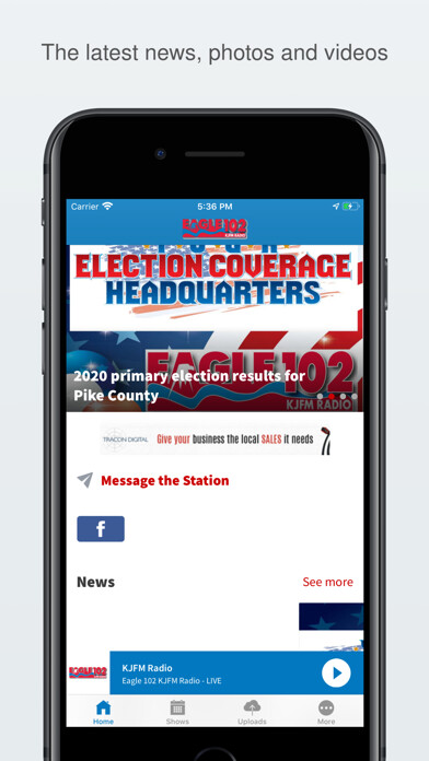 Emulate iPhone app KJFM Radio - Eagle 102 using MyAndroid