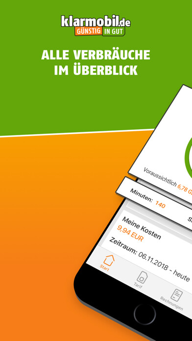 Emulate iPhone app klarmobil.de - Die Service App using MyAndroid