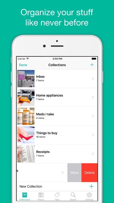 Emulate iPhone app Klaser - Stuff Organizer using MyAndroid