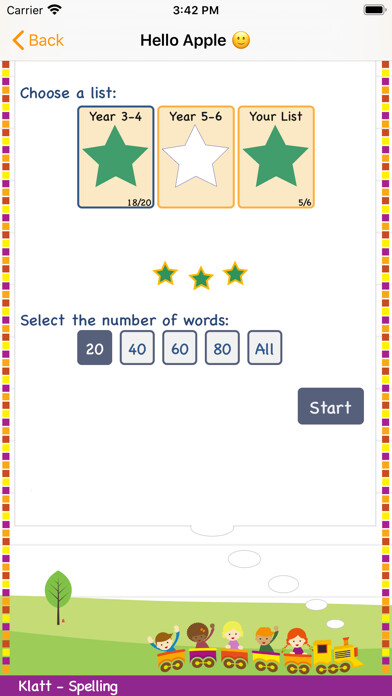 Emulate iPhone app Klatt-Spelling using MyAndroid