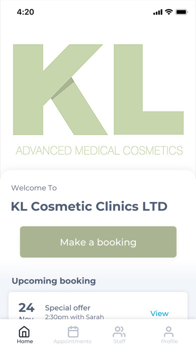 Emulate iPhone app KL Cosmetic Clinics LTD using MyAndroid