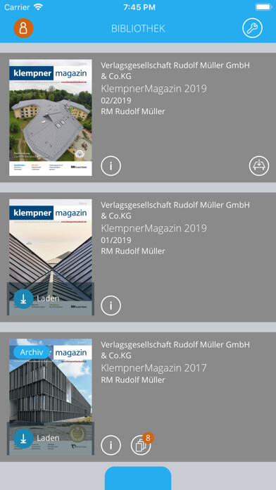 Emulate iPhone app Klempner-Magazin using MyAndroid