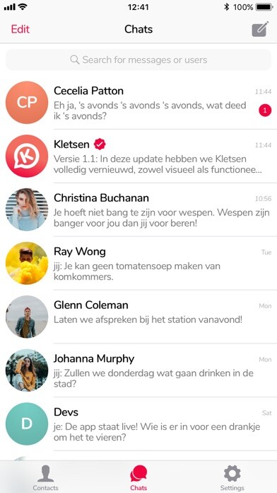 Emulate iPhone app Kletsen using MyAndroid