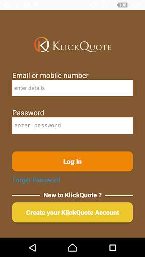 Run android online APK Klick Quote from MyAndroid or emulate Klick Quote using MyAndroid