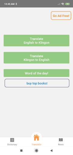 Emulate Android APK Klingon English Translator Emulate Android APK Klingon English Translator