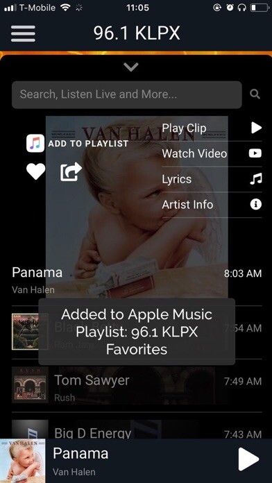 Emulate iPhone app KLPX 96.1 using MyAndroid