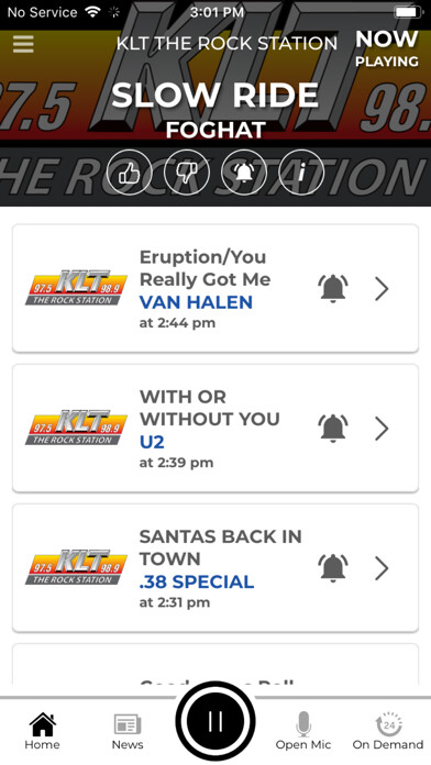 Emulate iPhone app KLT Radio - The Rock Station using MyAndroid