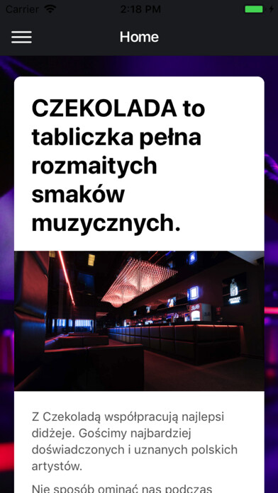 Emulate iPhone app Klub Czekolada Łódź using MyAndroid Emulate iPhone app Klub Czekolada Łódź using MyAndroid
