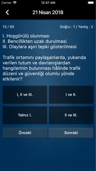 Emulate iPhone app Çıkmış Ehliyet Sınav Soruları using MyAndroid