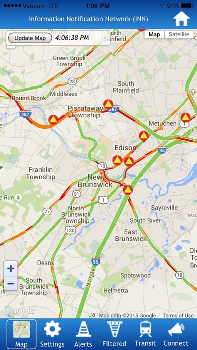 Emulate iPhone app KMM’s Traffic Alert App for NJ using MyAndroid