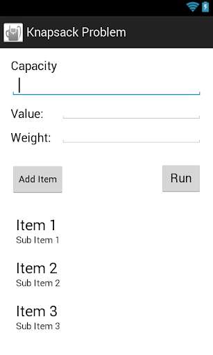 Emulate Android APK Knapsack Problem