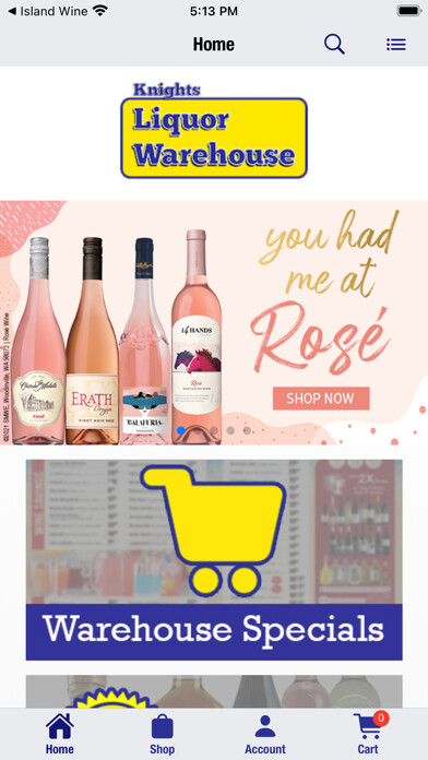 Emulate iPhone app Knights Liquor Warehouse using MyAndroid Emulate iPhone app Knights Liquor Warehouse using MyAndroid