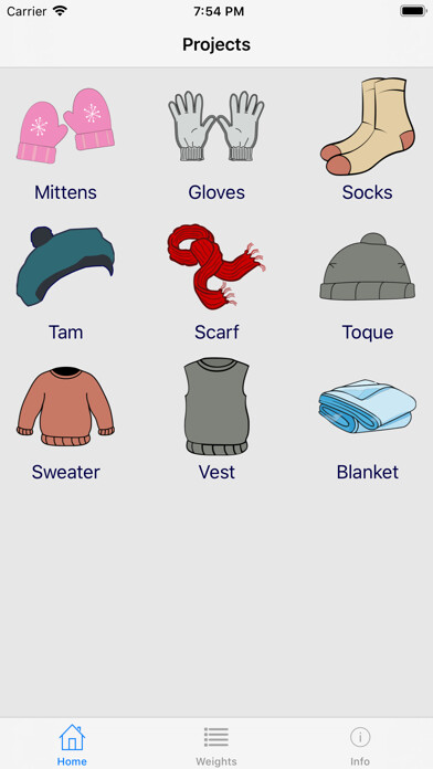 Emulate iPhone app Knitting Yarn Calc Pro using MyAndroid