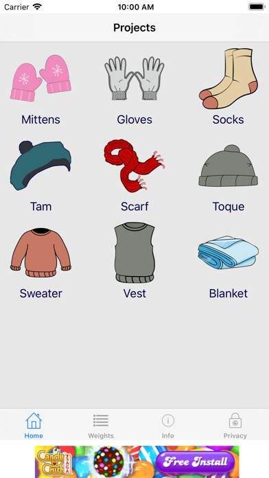 Emulate iPhone app Knitting Yarn Calc using MyAndroid
