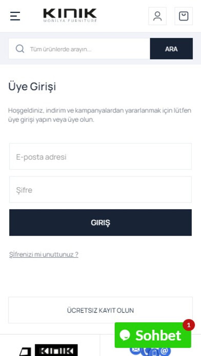 Emulate iPhone app Kınık Mobilya using MyAndroid