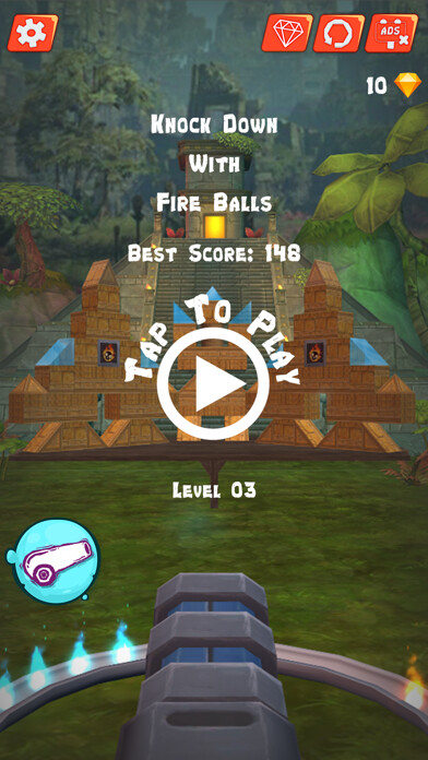 Emulate iPhone app Knock down with Fire Balls using MyAndroid