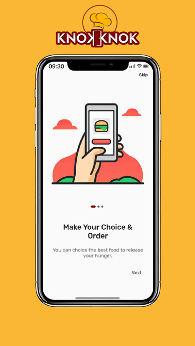 Emulate iPhone app KNOK KNOK - Food Delivery using MyAndroid