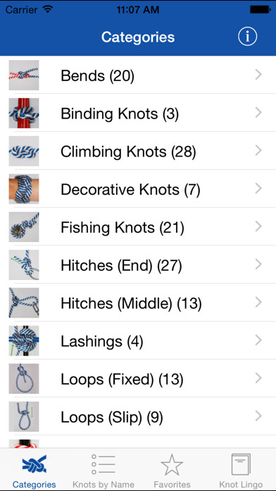 Emulate iPhone app Knot Guide (Lite) using MyAndroid