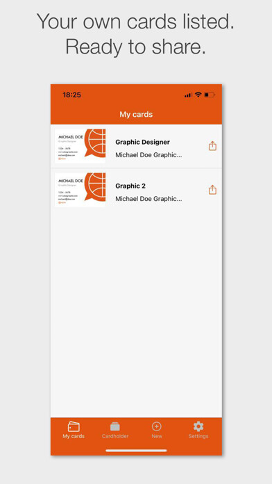Emulate iPhone app Knowee Digital Business Cards using MyAndroid
