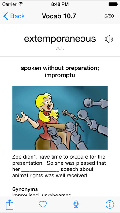 Emulate iPhone app Knowji Vocab 7-10, SAT, GRE, ASVAB Audio Visual Vocabulary Flashcards with Spaced Repetition using MyAndroid Emulate iPhone app Knowji Vocab 7-10, SAT, GRE, ASVAB Audio Visual Vocabulary Flashcards with Spaced Repetition using MyAndroid